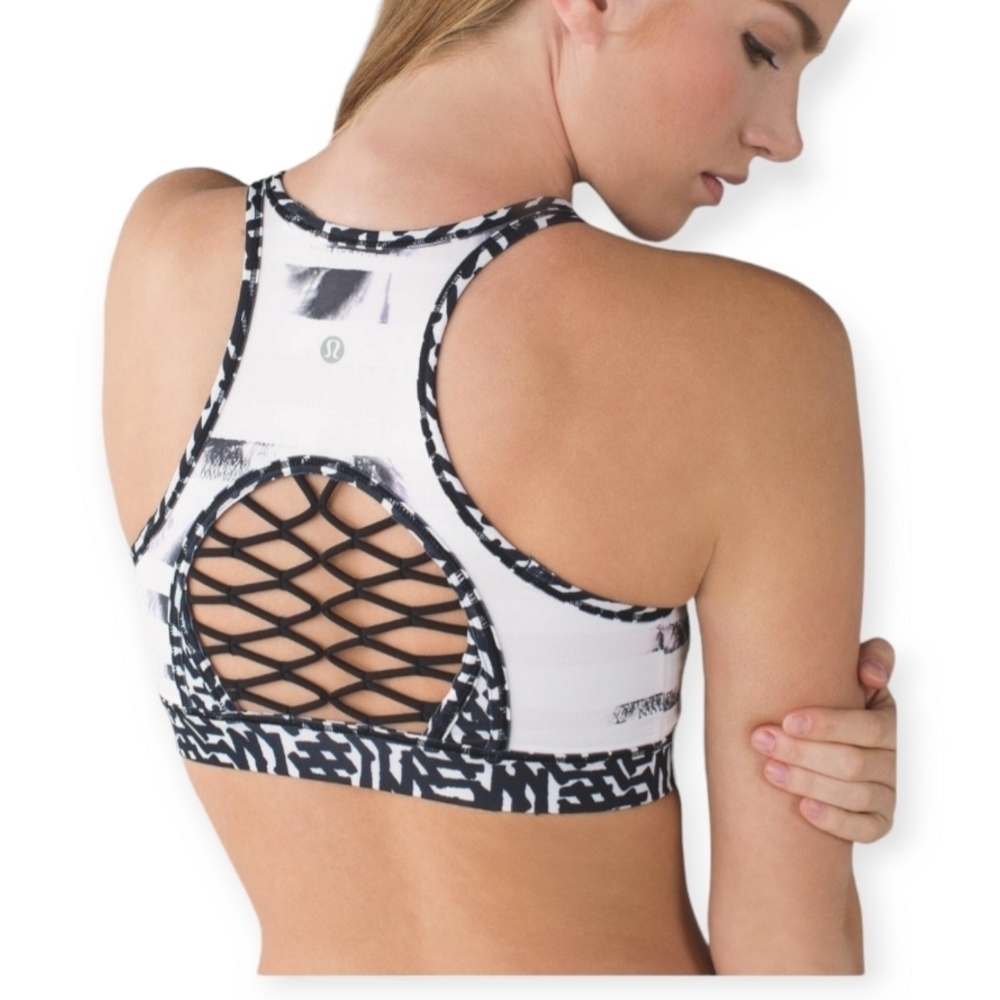 Lululemon Sweaty Or Not BraSunset Stripe Blush Quartz Multi / Net Pop